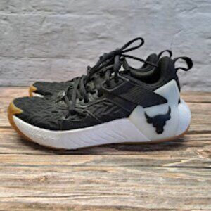 Under Armour Project Rock 6 training shoes black and white bull The Rock 4.5Y